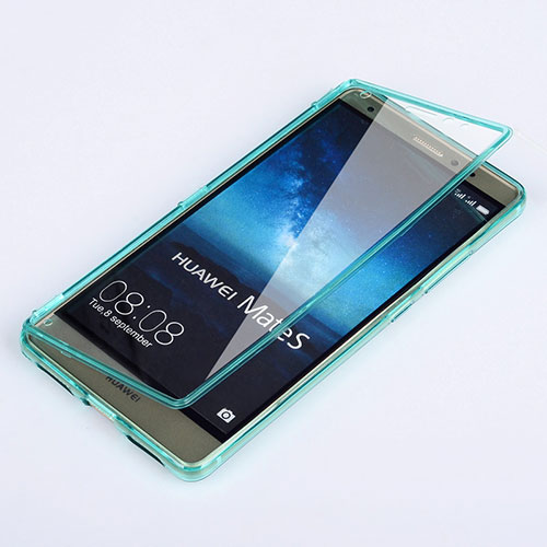 Soft Transparent Flip Cover for Huawei Mate S Sky Blue