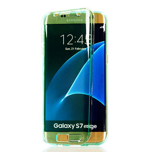 Soft Transparent Flip Cover for Samsung Galaxy S7 Edge G935F Sky Blue