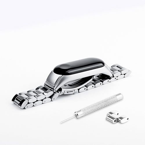 Stainless Steel Bracelet Band Strap for Xiaomi Mi Band 3 Silver