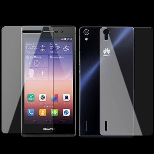 Tempered Glass Screen Protector Front and Back Film for Huawei Ascend P7 Clear