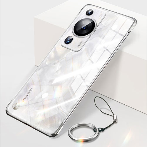 Transparent Crystal Frameless Hard Case Back Cover for Huawei P60 Silver
