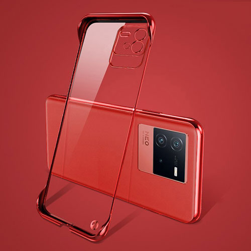 Transparent Crystal Frameless Hard Case Back Cover for Vivo iQOO Neo6 SE 5G Red