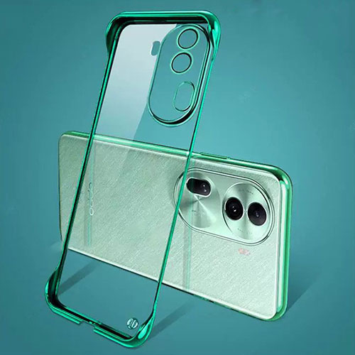 Transparent Crystal Frameless Hard Case Back Cover H01 for Oppo Reno11 Pro 5G Green