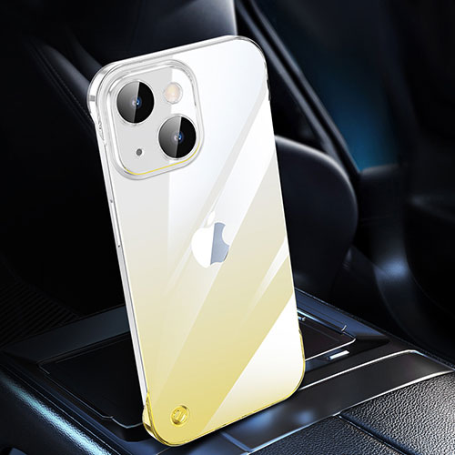 Transparent Crystal Gradient Hard Case Back Cover QC2 for Apple iPhone 14 Plus Yellow