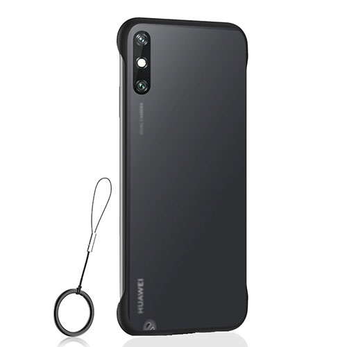 Transparent Crystal Hard Case Back Cover H01 for Huawei Enjoy 10e Black