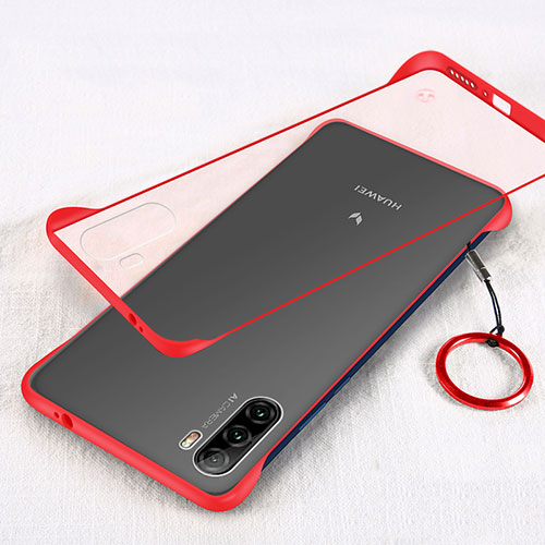 Transparent Crystal Hard Case Back Cover H01 for Huawei Mate 40 Lite 5G Red