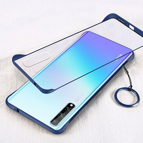Transparent Crystal Hard Case Back Cover H01 for Huawei Y8p Blue