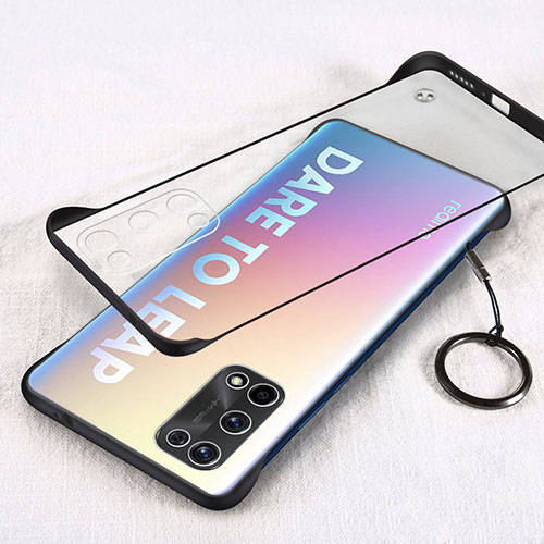 Transparent Crystal Hard Case Back Cover H01 for Realme X7 Pro 5G Black