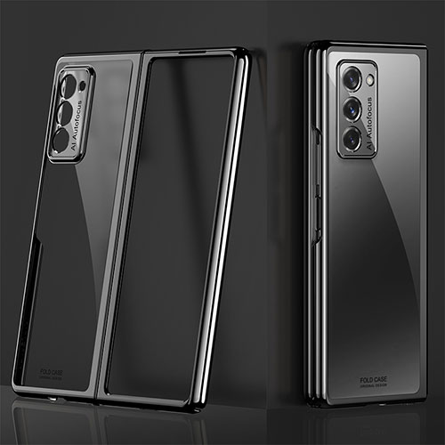 Transparent Crystal Hard Case Back Cover H01 for Samsung Galaxy Z Fold2 5G Black