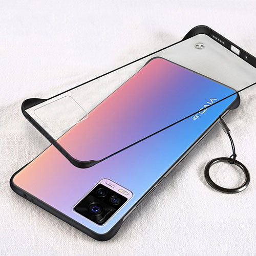 Transparent Crystal Hard Case Back Cover H01 for Vivo V20 Pro 5G Black