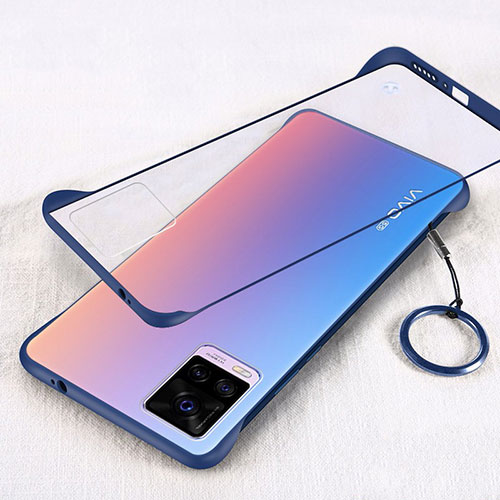 Transparent Crystal Hard Case Back Cover H01 for Vivo V20 Pro 5G Blue