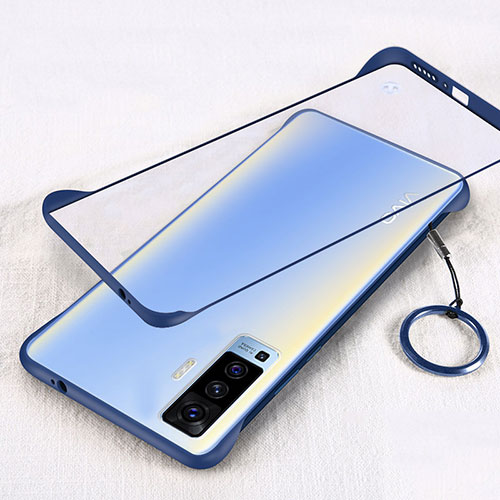 Transparent Crystal Hard Case Back Cover H01 for Vivo X50 5G Blue