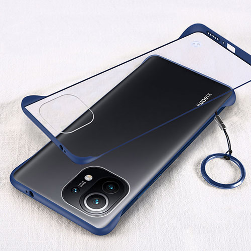 Transparent Crystal Hard Case Back Cover H01 for Xiaomi Mi 11 Lite 4G Blue