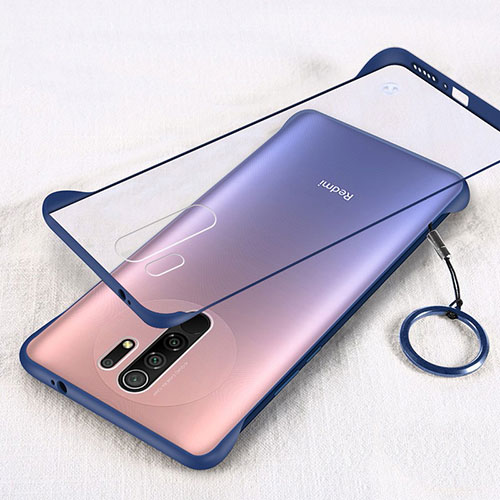 Transparent Crystal Hard Case Back Cover H01 for Xiaomi Redmi 9 Blue