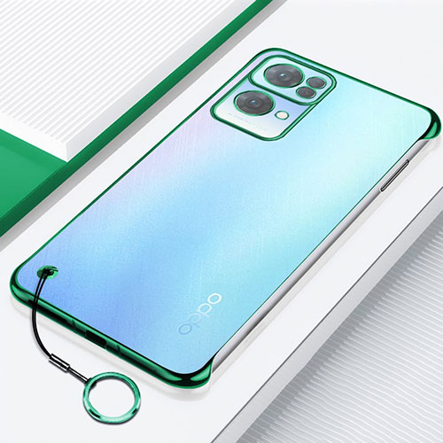 Transparent Crystal Hard Case Back Cover H02 for Oppo Reno7 Pro 5G Green