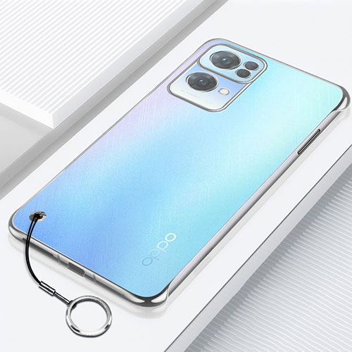 Transparent Crystal Hard Case Back Cover H02 for Oppo Reno7 Pro 5G Silver