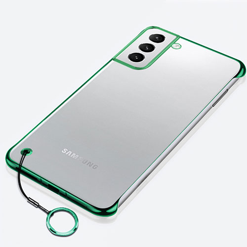 Transparent Crystal Hard Case Back Cover H02 for Samsung Galaxy S22 Plus 5G Green