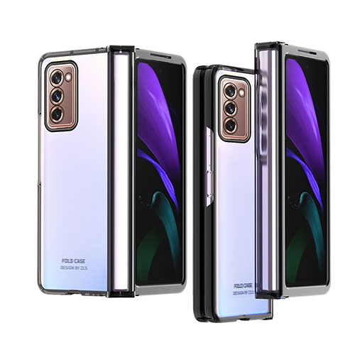 Transparent Crystal Hard Case Back Cover H02 for Samsung Galaxy Z Fold2 5G Black