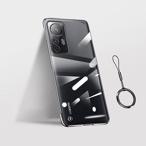 Transparent Crystal Hard Case Back Cover H02 for Xiaomi Mi 12 Pro 5G Black