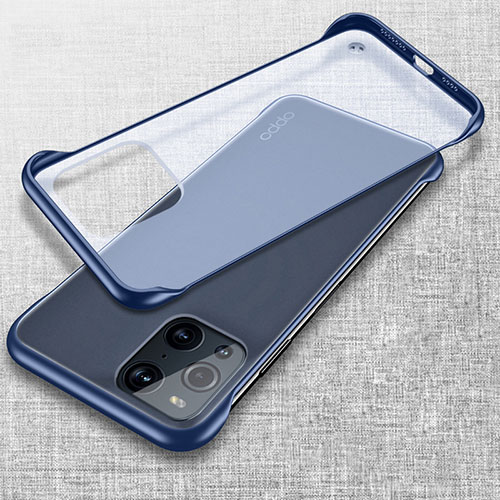 Transparent Crystal Hard Case Back Cover H03 for Oppo Find X3 5G Blue