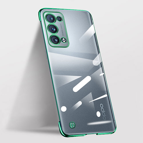 Transparent Crystal Hard Case Back Cover H03 for Oppo Reno6 Pro 5G Green