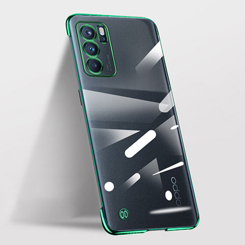 Transparent Crystal Hard Case Back Cover H03 for Oppo Reno6 Pro 5G India Green