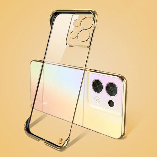 Transparent Crystal Hard Case Back Cover H03 for Oppo Reno8 5G Gold