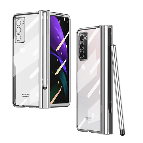 Transparent Crystal Hard Case Back Cover H03 for Samsung Galaxy Z Fold2 5G Silver