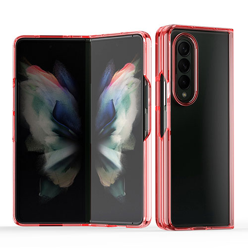 Transparent Crystal Hard Case Back Cover H03 for Samsung Galaxy Z Fold4 5G Red