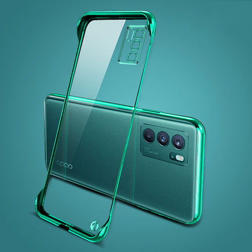Transparent Crystal Hard Case Back Cover H04 for Oppo Reno6 Pro 5G India Green