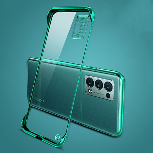 Transparent Crystal Hard Case Back Cover H04 for Oppo Reno6 Pro+ Plus 5G Green