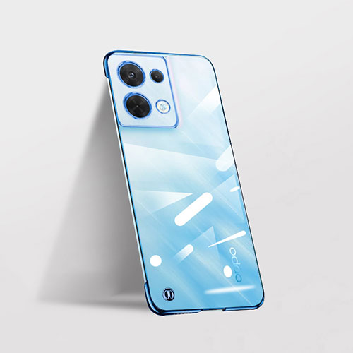 Transparent Crystal Hard Case Back Cover H04 for Oppo Reno9 Pro 5G Blue