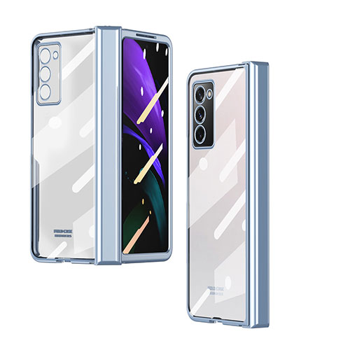 Transparent Crystal Hard Case Back Cover H04 for Samsung Galaxy Z Fold2 5G Blue