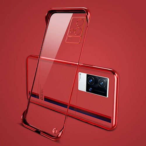 Transparent Crystal Hard Case Back Cover H04 for Vivo iQOO 8 Pro 5G Red