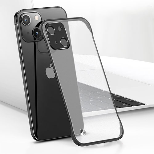 Transparent Crystal Hard Case Back Cover H05 for Apple iPhone 14 Black