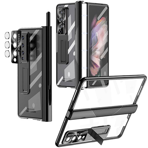 Transparent Crystal Hard Case Back Cover H05 for Samsung Galaxy Z Fold4 5G Black