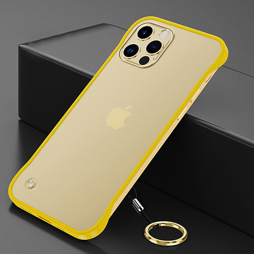Transparent Crystal Hard Case Back Cover N01 for Apple iPhone 12 Pro Max Yellow