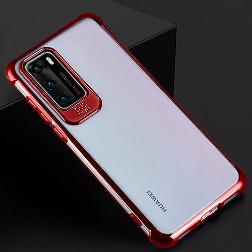 Transparent Crystal Hard Case Back Cover N01 for Huawei P40 Red