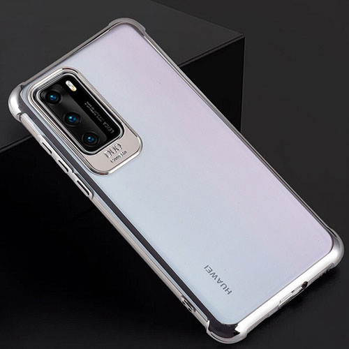 Transparent Crystal Hard Case Back Cover N01 for Huawei P40 Silver