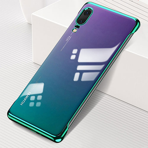 Transparent Crystal Hard Case Back Cover S01 for Huawei P20 Green