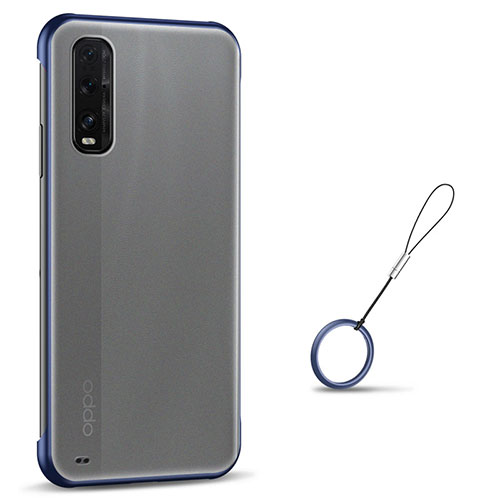 Transparent Crystal Hard Case Back Cover S01 for Oppo Find X2 Blue