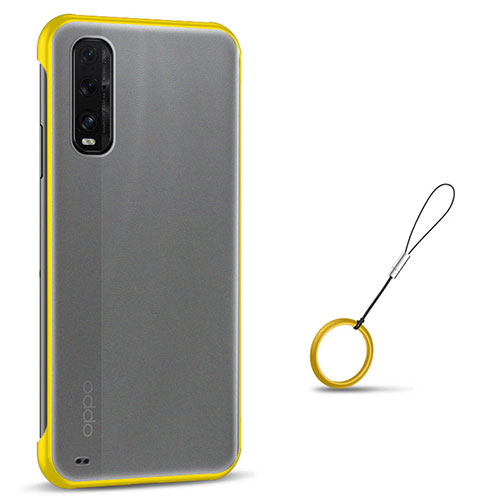Transparent Crystal Hard Case Back Cover S01 for Oppo Find X2 Yellow