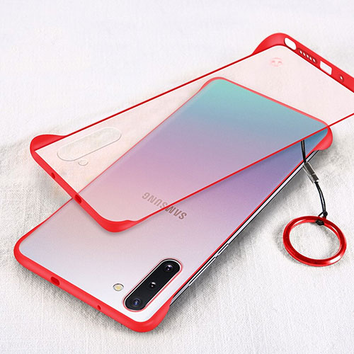 Transparent Crystal Hard Case Back Cover S01 for Samsung Galaxy Note 10 5G Red
