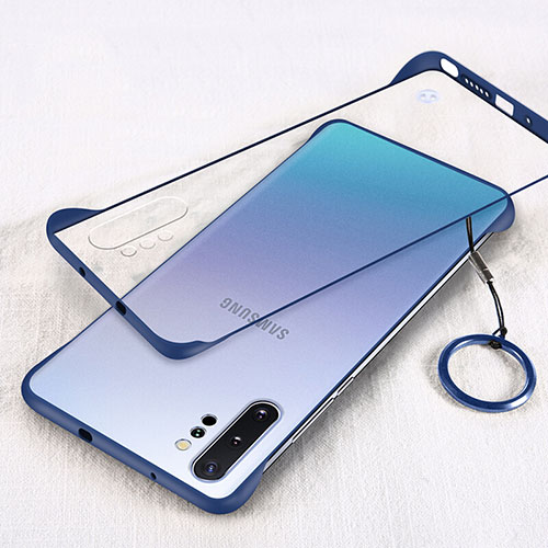 Transparent Crystal Hard Case Back Cover S01 for Samsung Galaxy Note 10 Plus 5G Blue