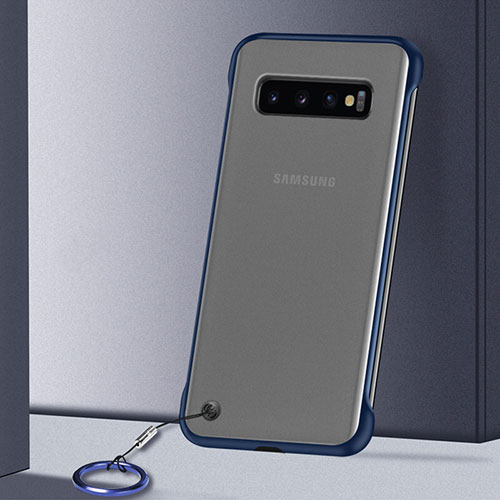 Transparent Crystal Hard Case Back Cover S01 for Samsung Galaxy S10 5G Blue