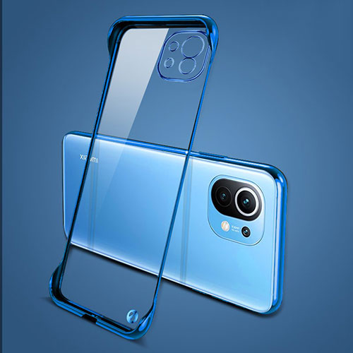 Transparent Crystal Hard Case Back Cover S01 for Xiaomi Mi 11 5G Blue