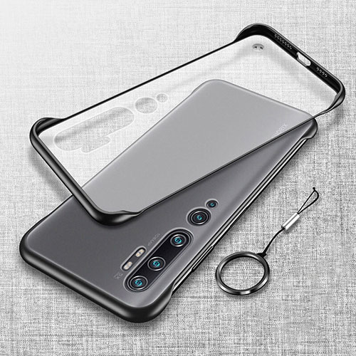 Transparent Crystal Hard Case Back Cover S01 for Xiaomi Mi Note 10 Pro Black