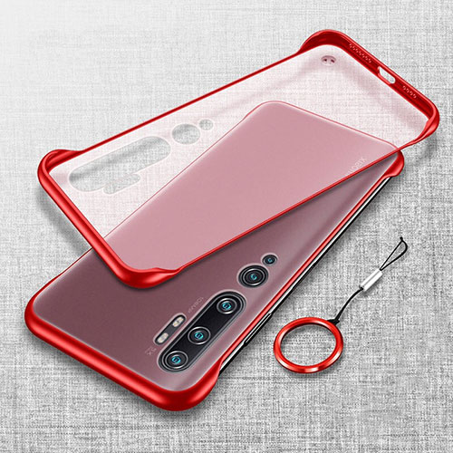 Transparent Crystal Hard Case Back Cover S01 for Xiaomi Mi Note 10 Pro Red