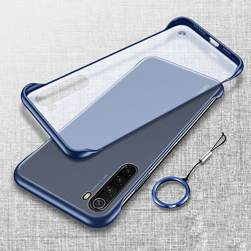 Transparent Crystal Hard Case Back Cover S01 for Xiaomi Redmi Note 8 Blue