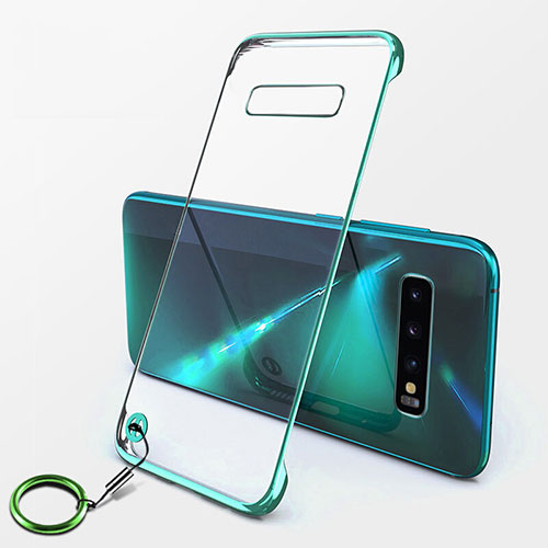 Transparent Crystal Hard Case Back Cover S02 for Samsung Galaxy S10 Plus Cyan